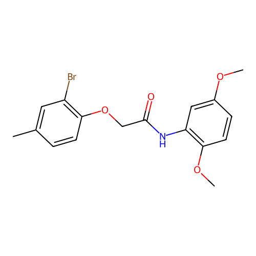 2-(2-bromo-4-methylphenoxy)-N-(2,5-dimethoxyphenyl)acetamide structure