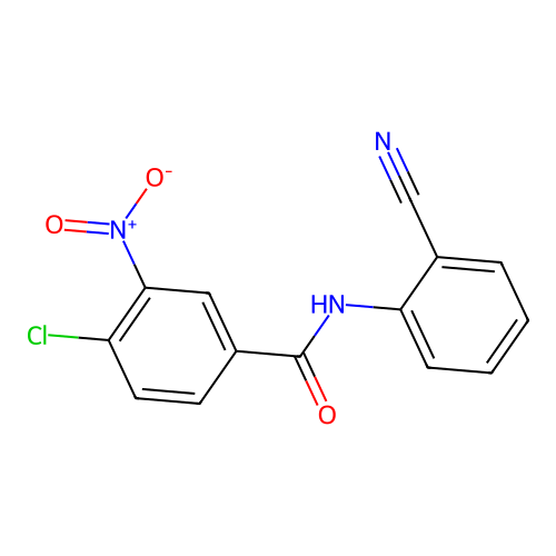 4-chloro-N-(2-cyanophenyl)-3-nitrobenzamide structure