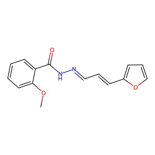 N-[3-(furan-2-yl)prop-2-enylideneamino]-2-methoxybenzamide structure