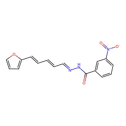 N'-[5-(2-furyl)-2,4-pentadienylidene]-3-nitrobenzohydrazide structure