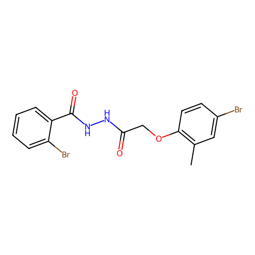 2-bromo-N'-[(4-bromo-2-methylphenoxy)acetyl]benzohydrazide structure