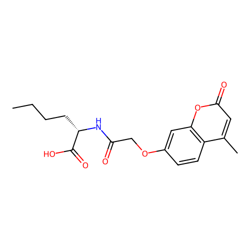(S)-2-(2-((4-methyl-2-oxo-2H-chromen-7-yl)oxy)acetamido)hexanoic acid structure
