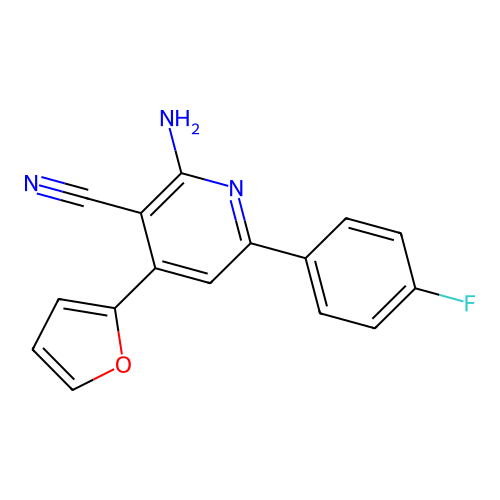 2-Amino-6-(4-fluorophenyl)-4-(2-furyl)nicotinonitrile structure