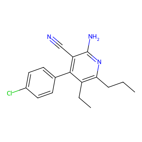2-Amino-4-(4-chlorophenyl)-5-ethyl-6-propylpyridine-3-carbonitrile structure