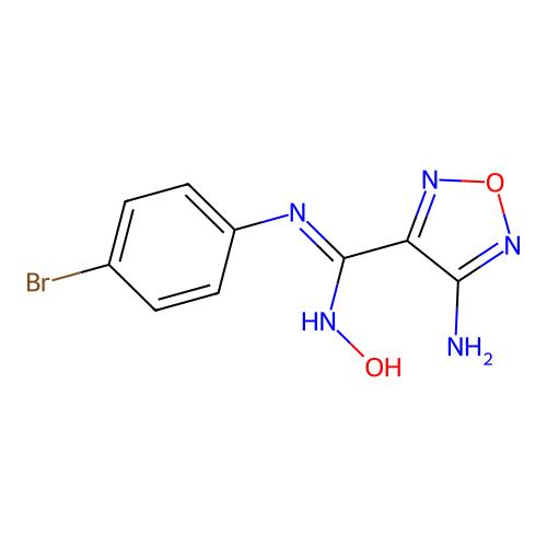4-Amino-N-(4-bromophenyl)-N'-hydroxy-1,2,5-oxadiazole-3-carboximidamide structure