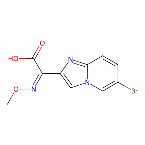 2-(6-Bromoimidazo[1,2-a]pyridin-2-yl)-2-methoxyiminoacetic acid structure