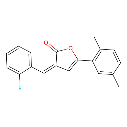 5-(2,5-Dimethylphenyl)-3-[(2-fluorophenyl)methylidene]furan-2-one structure
