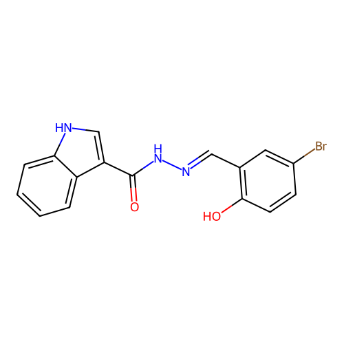 N'-(5-bromo-2-hydroxybenzylidene)-1H-indole-3-carbohydrazide structure