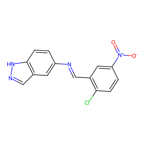 5-({2-chloro-5-nitrobenzylidene}amino)-1H-indazole structure