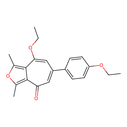 8-ethoxy-6-(4-ethoxyphenyl)-1,3-dimethyl-4H-cyclohepta[c]furan-4-one structure