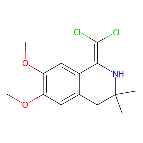 1-(Dichloromethylene)-6,7-dimethoxy-3,3-dimethyl-1,2,3,4-tetrahydroisoquinoline structure
