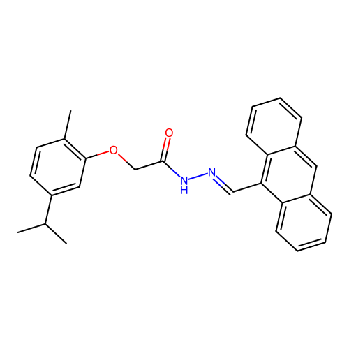 N'-(9-anthrylmethylene)-2-(5-isopropyl-2-methylphenoxy)acetohydrazide structure