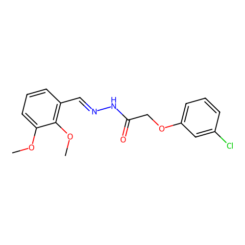 2-(3-chlorophenoxy)-N'-(2,3-dimethoxybenzylidene)acetohydrazide structure