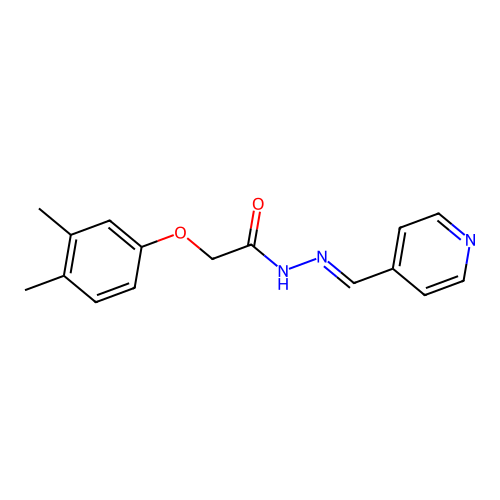 2-(3,4-dimethylphenoxy)-N'-[(E)-pyridin-4-ylmethylidene]acetohydrazide structure