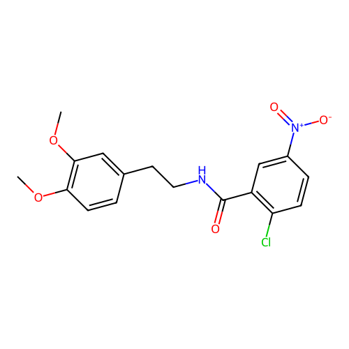 2-chloro-N-[2-(3,4-dimethoxyphenyl)ethyl]-5-nitrobenzamide structure
