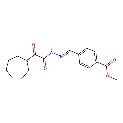 methyl 4-[(E)-{2-[azepan-1-yl(oxo)acetyl]hydrazinylidene}methyl]benzoate structure