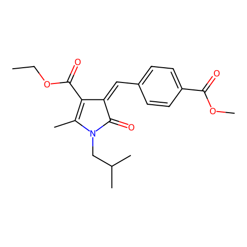 (Z)-ethyl 1-isobutyl-4-(4-(methoxycarbonyl)benzylidene)-2-methyl-5-oxo-4,5-dihydro-1H-pyrrole-3-carboxylate structure