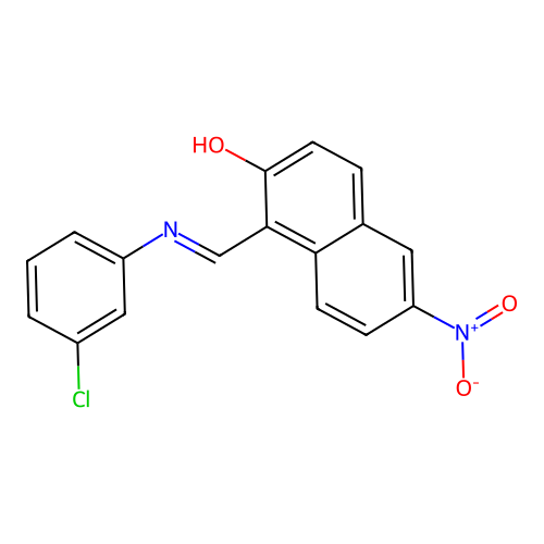 1-{[(3-Chlorophenyl)imino]methyl}-6-nitro-2-naphthol structure
