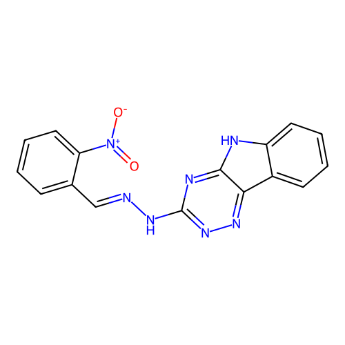 2-nitrobenzaldehyde 5H-[1,2,4]triazino[5,6-b]indol-3-ylhydrazone structure