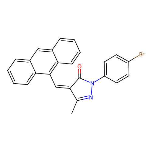 4-(9-anthrylmethylene)-2-(4-bromophenyl)-5-methyl-2,4-dihydro-3H-pyrazol-3-one structure