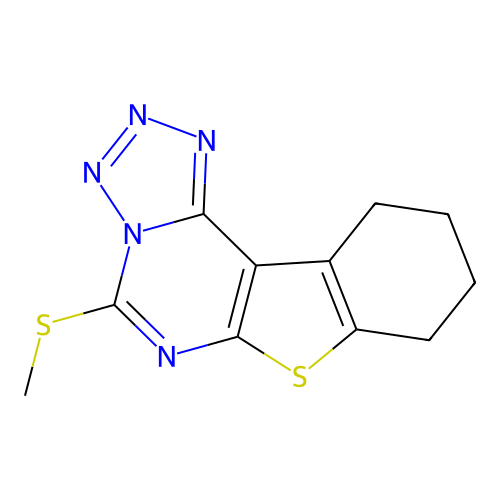 Benzothieno[2,3-d]tetrazolo[5,1-f]pyrimidine, 8,9,10,11-tetrahydro-5-methylthio- structure