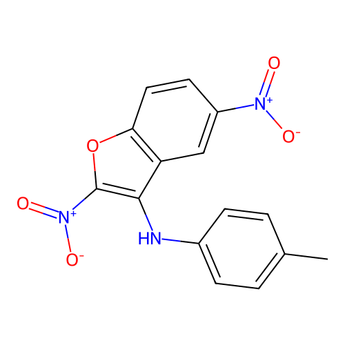 N-(4-methylphenyl)-2,5-dinitro-1-benzofuran-3-amine structure
