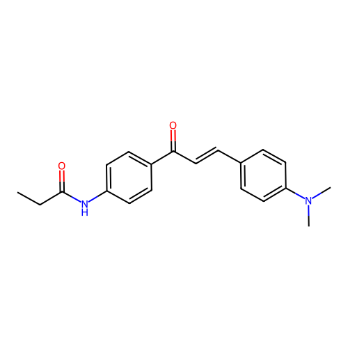 N-[4-[3-[4-(dimethylamino)phenyl]prop-2-enoyl]phenyl]propanamide structure