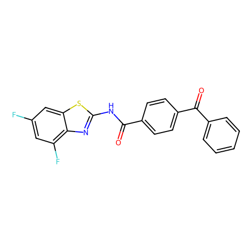 4-benzoyl-N-(4,6-difluoro-1,3-benzothiazol-2-yl)benzamide structure