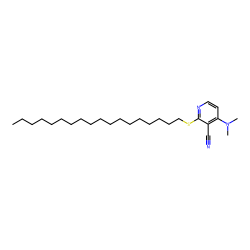 4-(Dimethylamino)-2-(octadecylsulfanyl)pyridine-3-carbonitrile structure