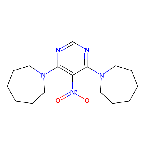 1-[6-(Azepan-1-yl)-5-nitropyrimidin-4-yl]azepane structure