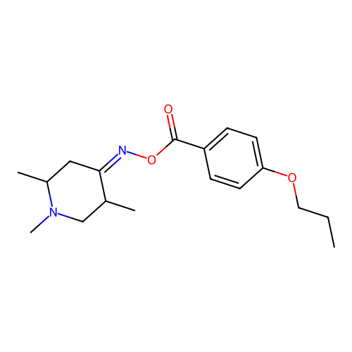 [(1,2,5-Trimethylpiperidin-4-ylidene)amino] 4-propoxybenzoate structure