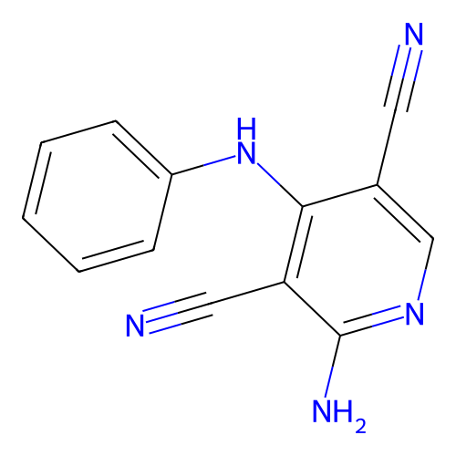 2-Amino-4-anilino-3,5-pyridinedicarbonitrile structure