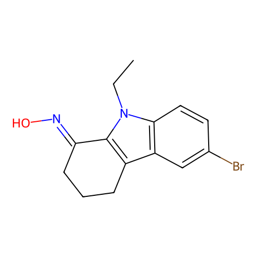 6-bromo-9-ethyl-2,3,4,9-tetrahydro-1H-carbazol-1-one oxime structure