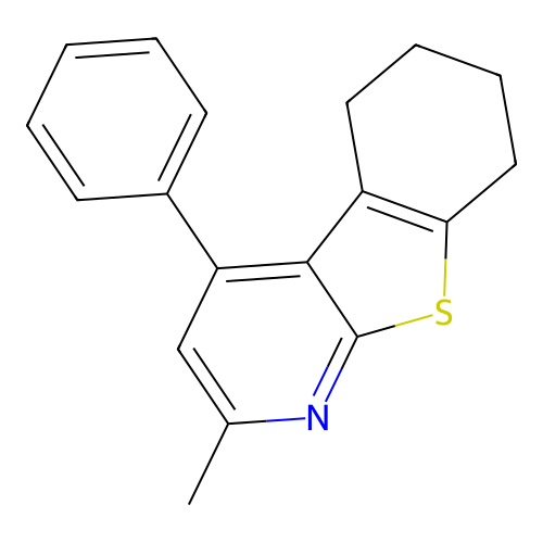 2-Methyl-4-phenyl-5,6,7,8-tetrahydro[1]benzothieno[2,3-b]pyridine structure
