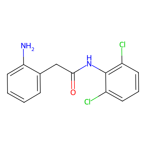 2-(2-aminophenyl)-N-(2,6-dichlorophenyl)acetamide structure