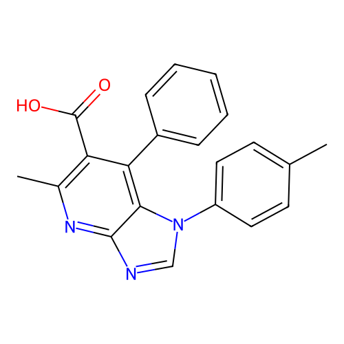 5-methyl-1-(4-methylphenyl)-7-phenyl-1H-imidazo[4,5-b]pyridine-6-carboxylic acid structure