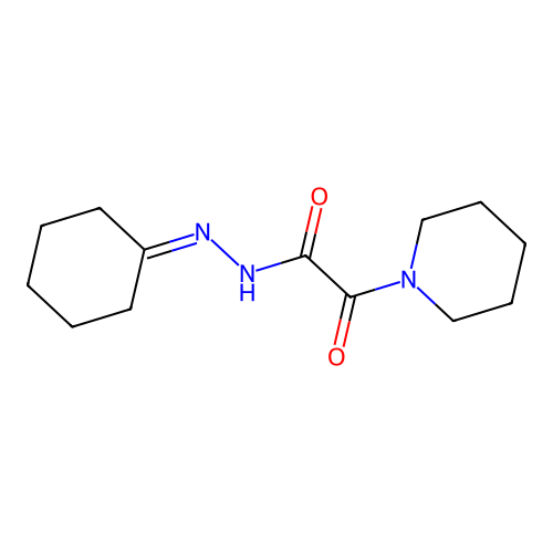 N'-cyclohexylidene-2-oxo-2-(piperidin-1-yl)acetohydrazide structure
