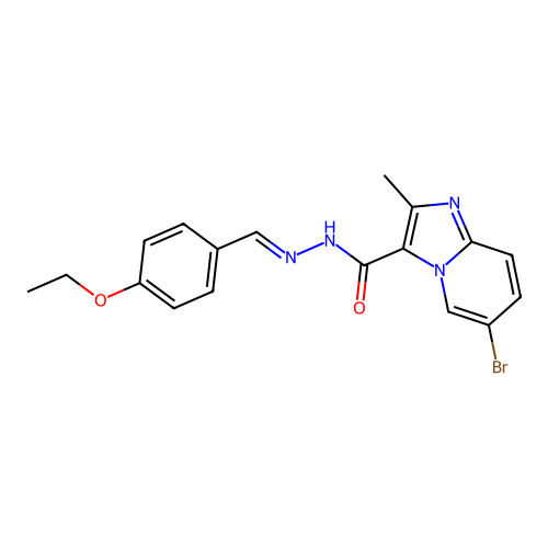6-bromo-N'-(4-ethoxybenzylidene)-2-methylimidazo[1,2-a]pyridine-3-carbohydrazide structure