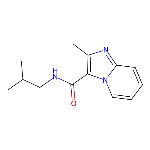 N-isobutyl-2-methylimidazo[1,2-a]pyridine-3-carboxamide structure