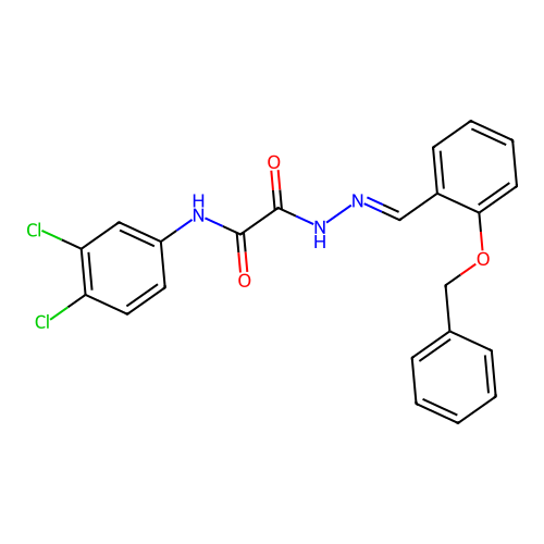 2-(2-(2-(Benzyloxy)benzylidene)hydrazino)-N-(3,4-dichlorophenyl)-2-oxoacetamide structure
