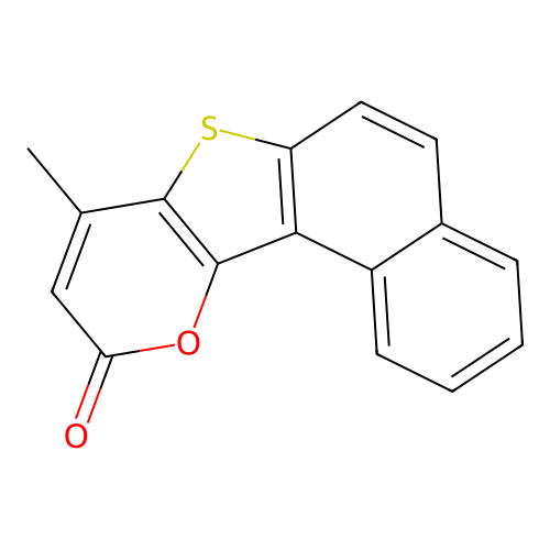 8-methyl-10H-naphtho[1',2':4,5]thieno[3,2-b]pyran-10-one structure