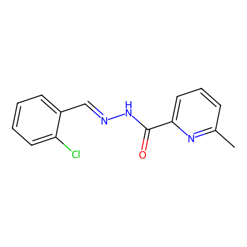 N-[(2-chlorophenyl)methylideneamino]-6-methylpyridine-2-carboxamide structure
