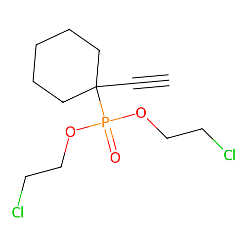 Bis(2-chloroethyl) 1-ethynylcyclohexylphosphonate structure