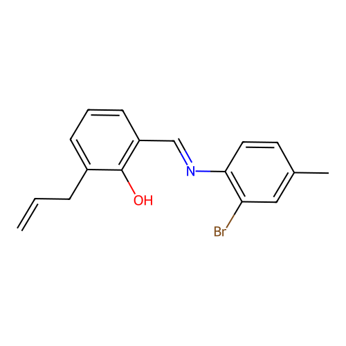 2-Allyl-6-{[(2-bromo-4-methylphenyl)imino]methyl}phenol structure