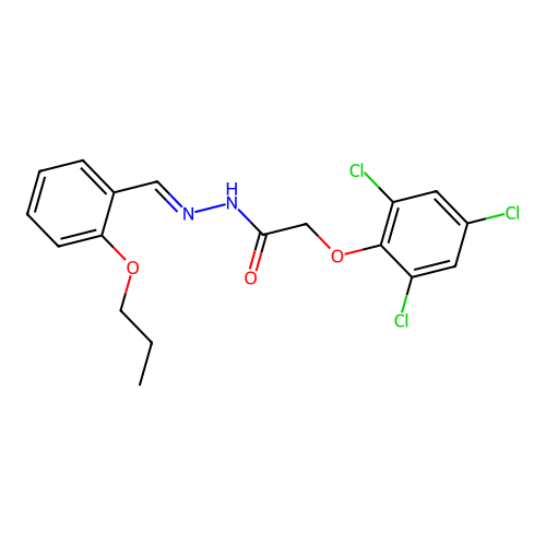 N'-(2-propoxybenzylidene)-2-(2,4,6-trichlorophenoxy)acetohydrazide structure