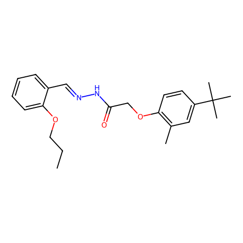 2-(4-tert-butyl-2-methylphenoxy)-N'-(2-propoxybenzylidene)acetohydrazide structure