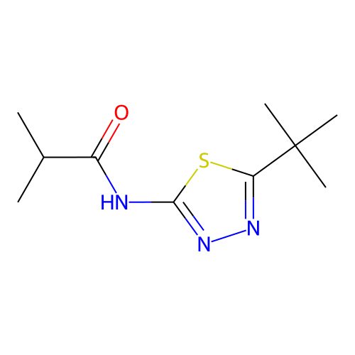 N-(5-tert-butyl-1,3,4-thiadiazol-2-yl)-2-methylpropanamide structure