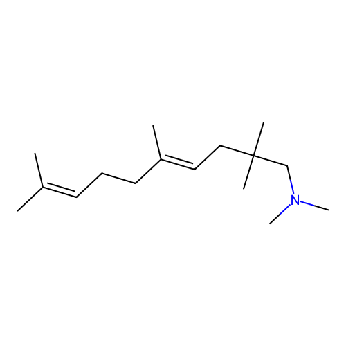 (4E)-N,N,2,2,5,9-hexamethyldeca-4,8-dien-1-amine structure