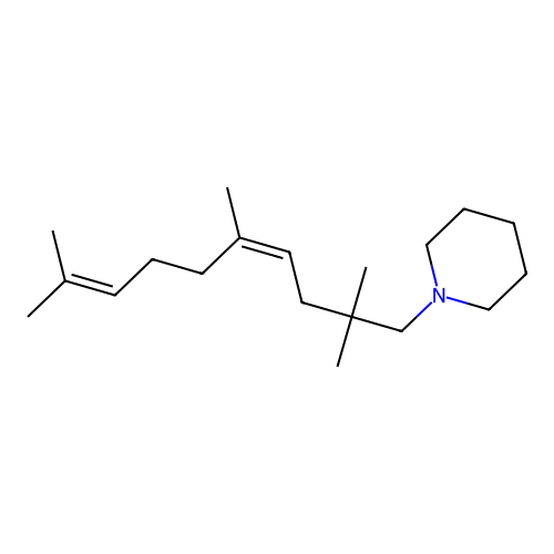 (Z)-1-(2,2,5,9-tetramethyldeca-4,8-dien-1-yl)piperidine structure