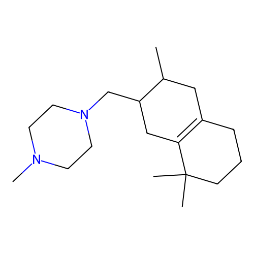 1-Methyl-4-(3,8,8-trimethyl-1,2,3,4,5,6,7,8-octahydro-naphthalen-2-ylmethyl)-piperazine structure
